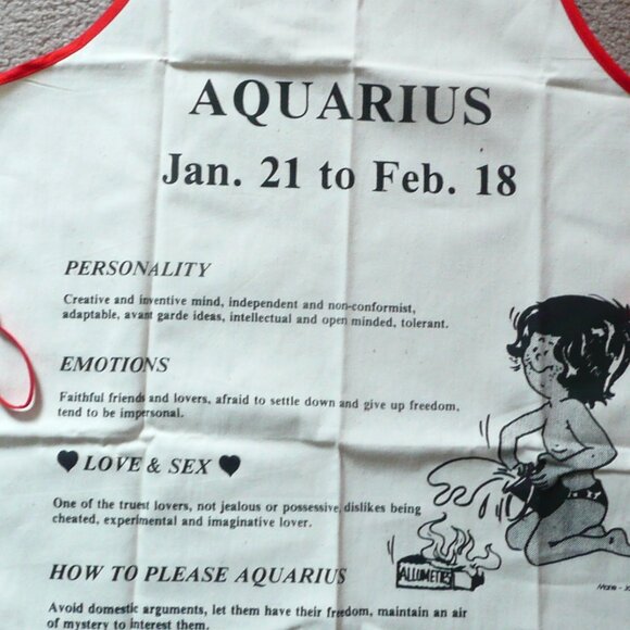 NWOT Bib Apron Aquarius Zodiac Stars Astrology Cooking Baking Kitchen Linens - Picture 3 of 3